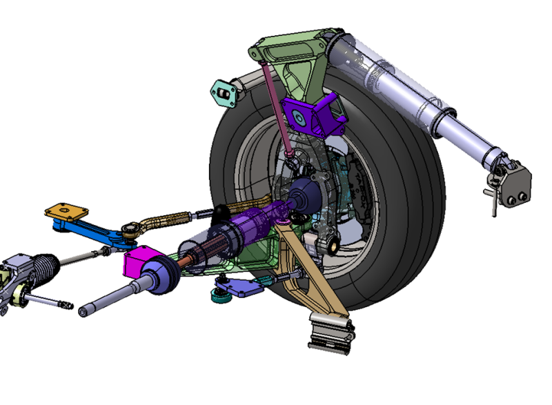 Aeromobil 4.0 Flying Car Suspension and Tyre render