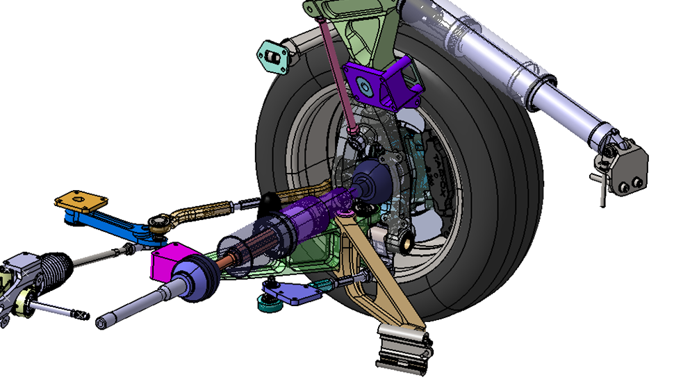 Aeromobil 4.0 Flying Car Suspension and Tyre render