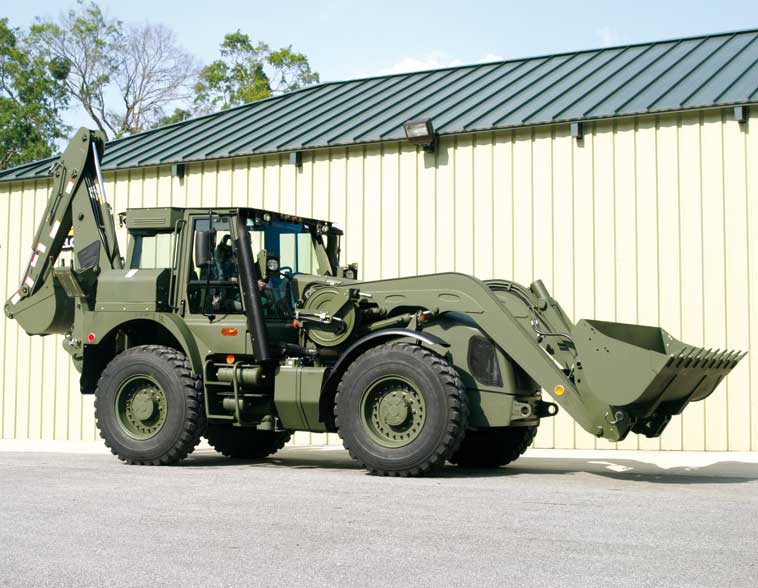 JCB HMEE outside barn